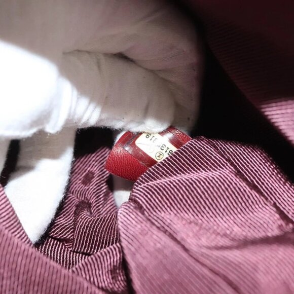 CHANEL Choco Bar Chain Shoulder Bag Lamb Skin Red Silver CC Auth BA3678 - Picture 2 of 15